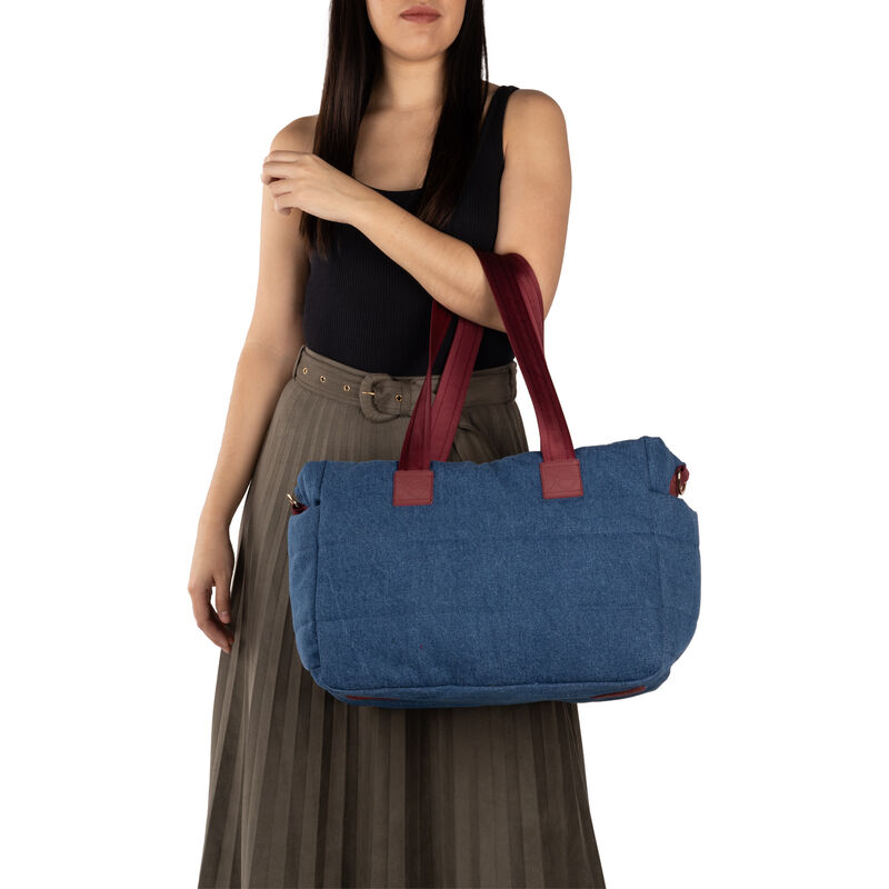Pa&ntilde;alera Duffle Bag Mediana Con Rubber Color Az... image number null