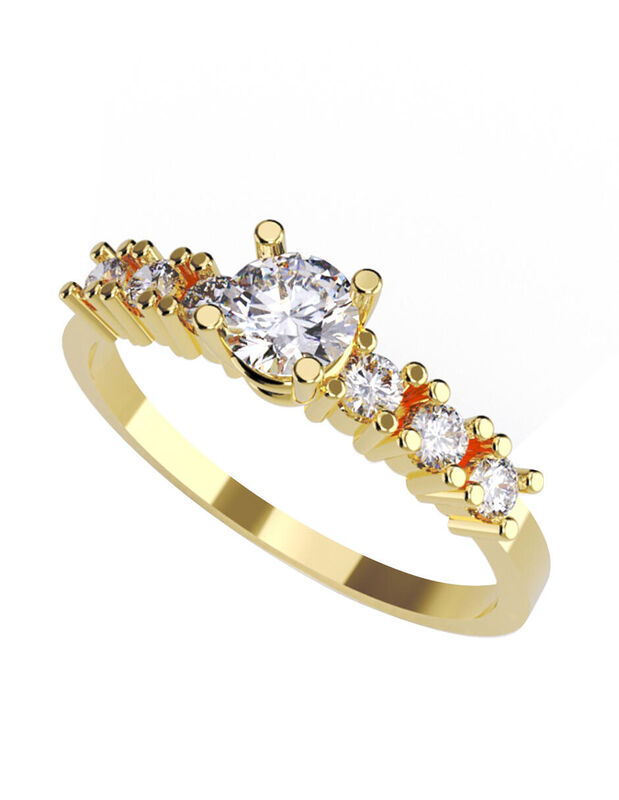 Anillo de Compromiso en Oro de 10K con Circonia... image number null