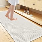Alfombra De Ba&ntilde;o Smiry Waffle 120x61 cm Color Blanco Roto