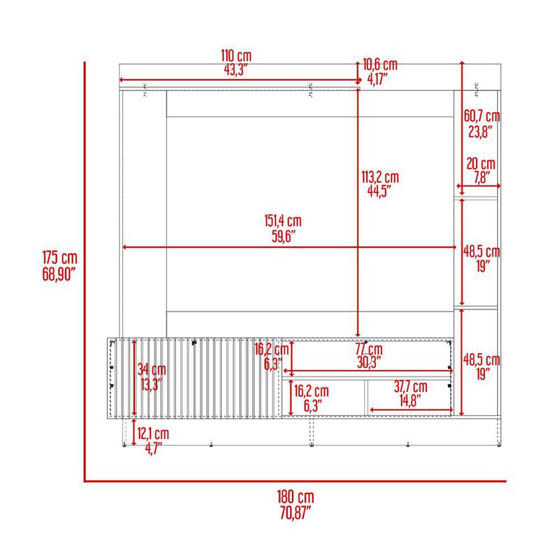 Mesa Para Tv Doha Cocoa Y Fresno Europeo Virtua... image number null