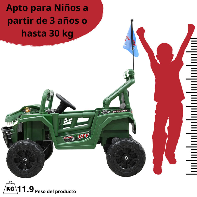 Montable El&eacute;ctrico Para Ni&ntilde;os Dinosaurio Con Co... image number null