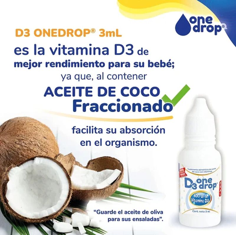 ONE DROP D3 VITAMINA D SOLUCI&Oacute;N GOTAS 3 ML image number null