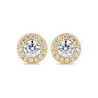 Aretes Oro Amarillo 14k Con Zirconias Elegantes