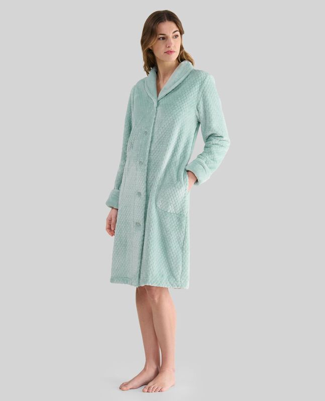Bata Jacquard con Botones Verde image number null