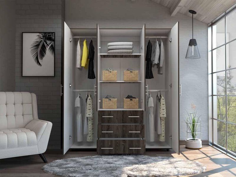 Closet Fontana Chocolate y Blanco Virtual Muebl... image number null