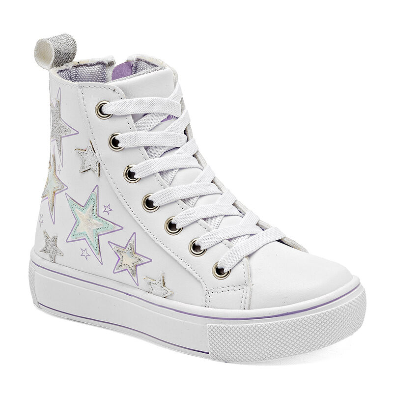 Lycht Tenis urbano para ni&ntilde;a. Blanco plata image number null