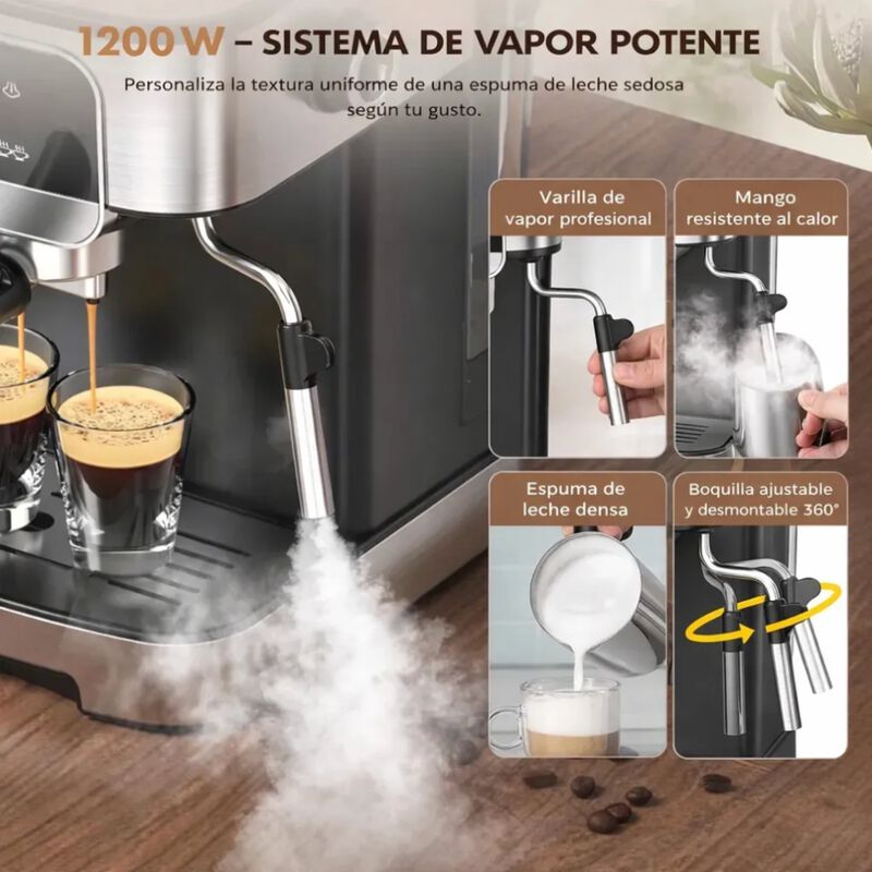 Cafetera Espresso Espumador De Leche Pantalla T... image number null