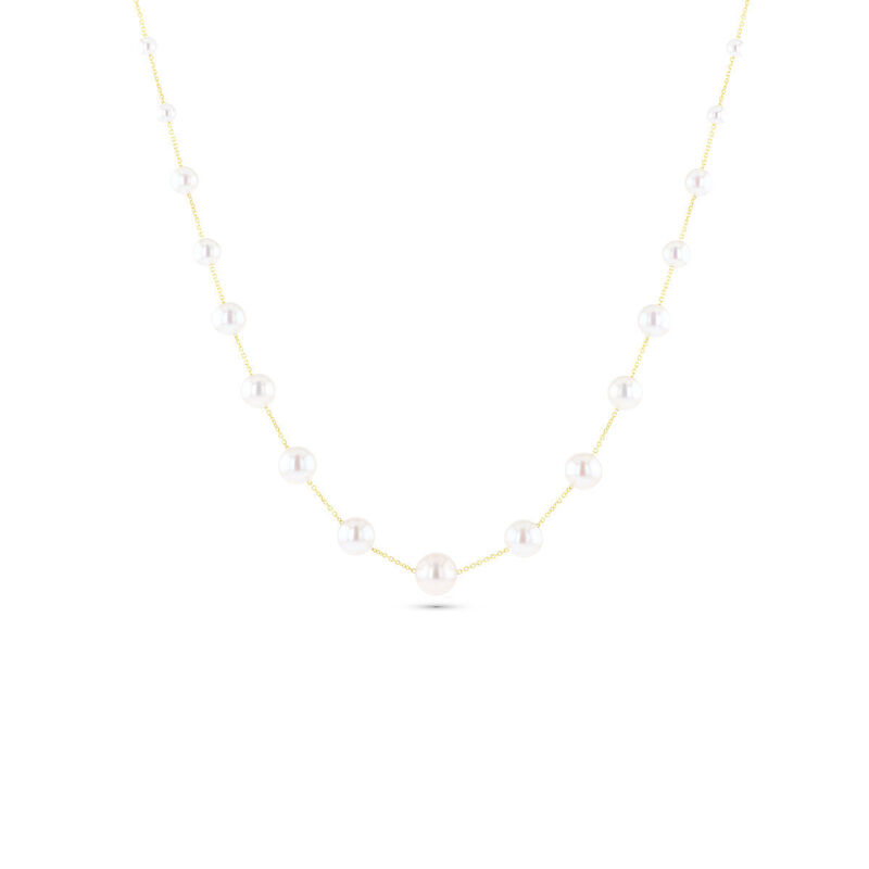 Collar Perlas Blancas Oro 14k Disminuci&oacute;n | Biz... image number null