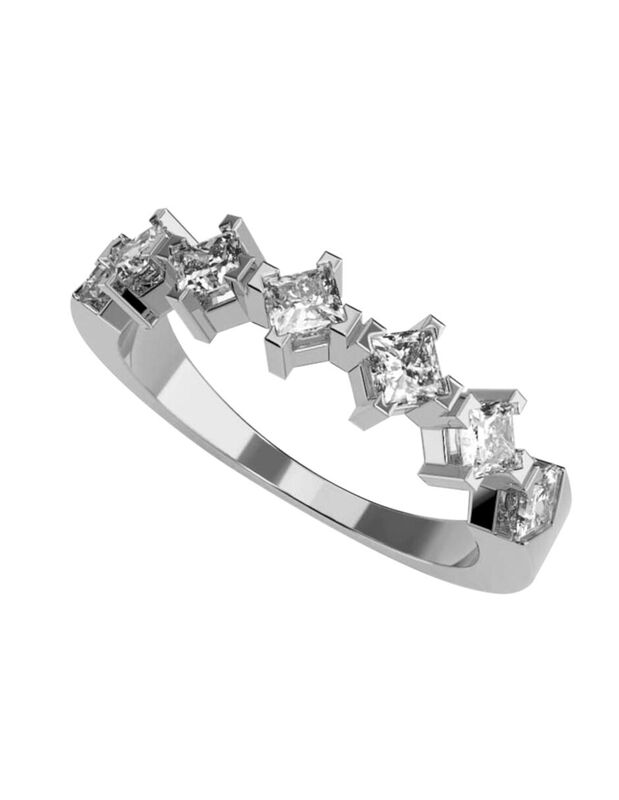 Anillo de Compromiso en Oro Blanco 14K con Circ... image number null