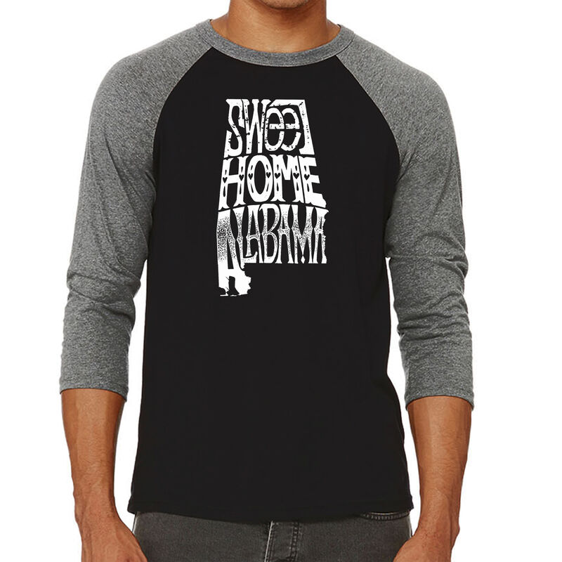 Camiseta Ragl&aacute;n de B&eacute;isbol Word Art Para Hombre... image number null