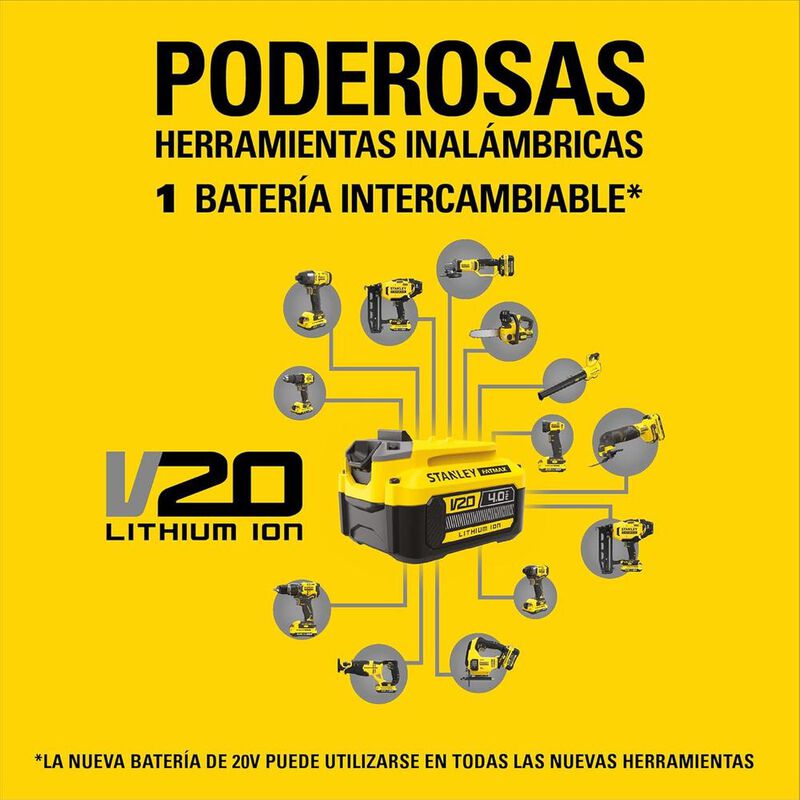 Esmeriladora Stanley V20 4 1/2&rdquo; con 2 Bater&iacute;as ... image number null