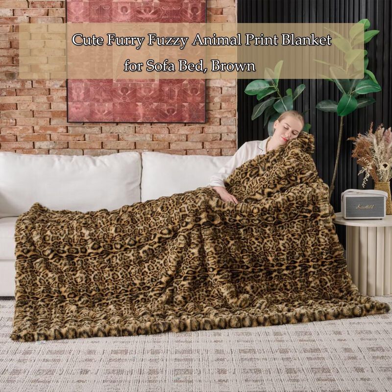 Manta Animebody 127 cm x 152 cm Leopardo Marr&oacute;n... image number null