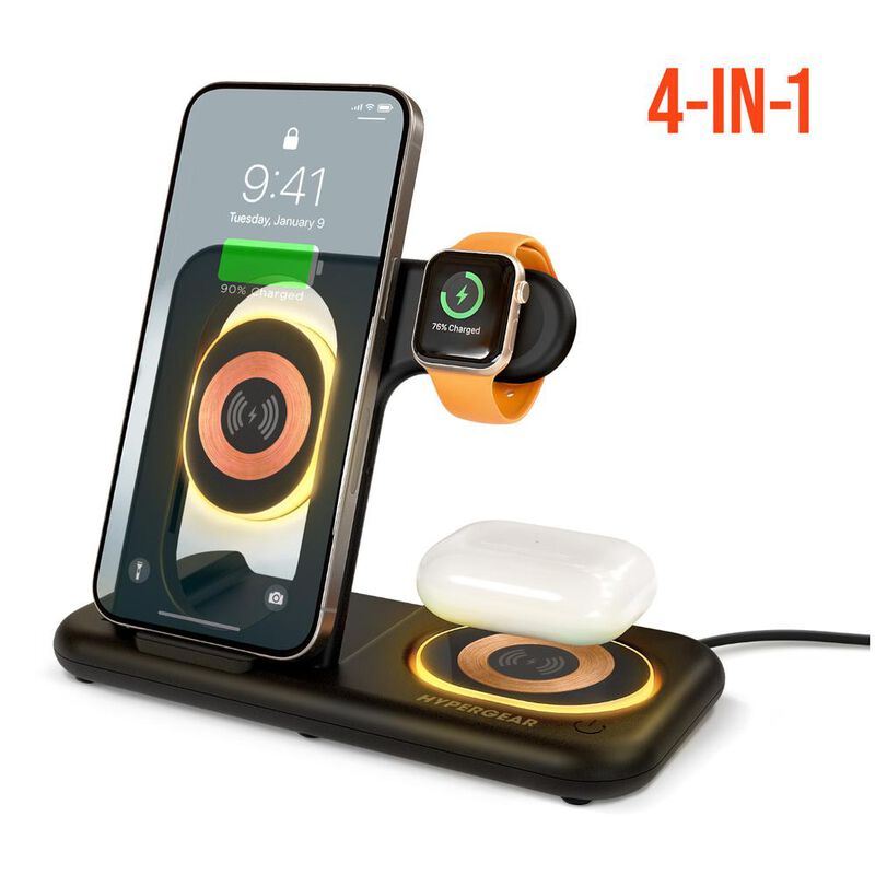 Cargador Base Inal&aacute;mbrica 4 en 1 de 15W Hyperge... image number null