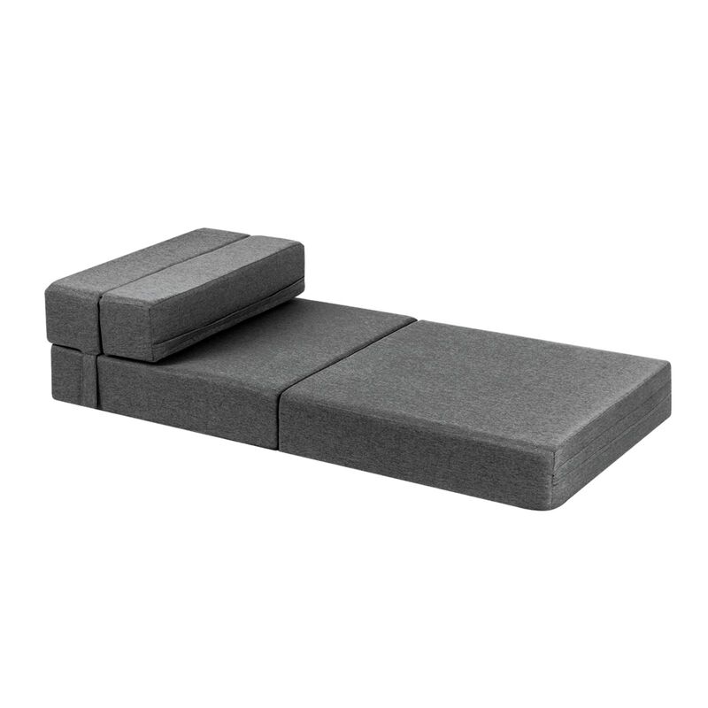 Sill&oacute;n Plegable Individual Gris Claro+ Cama par... image number null