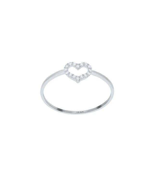 Anillo De Oro Blanco 14k Con Zirconias - Kr0073... image number null
