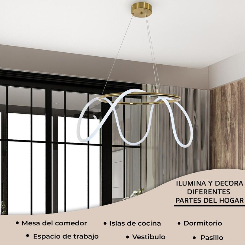 Candil De Led Manguera Redondo Dorado image number null