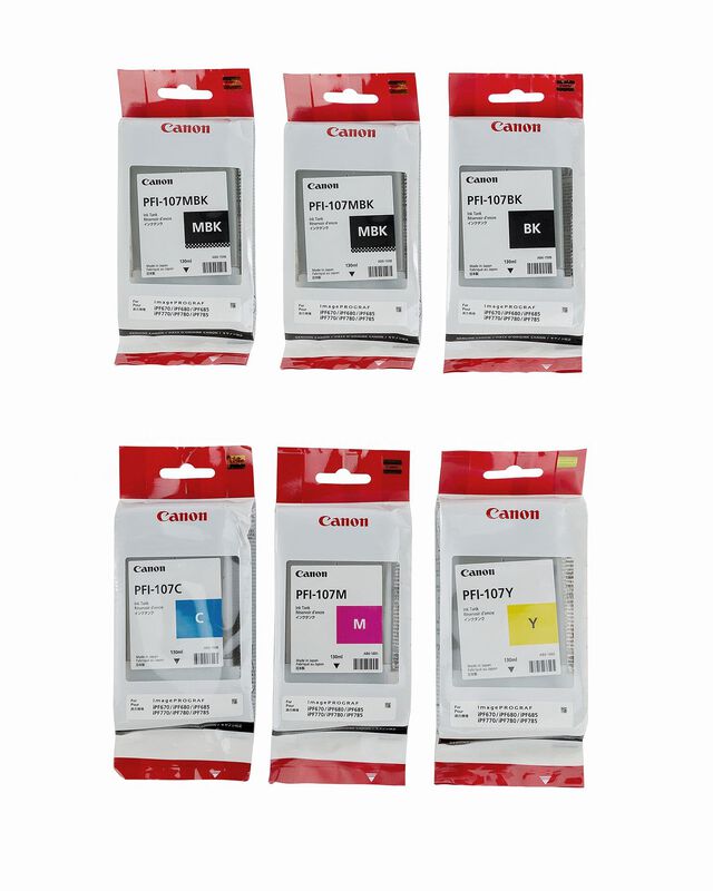 Juego De Tintas Canon Pfi-107 Original Para Ipf... image number null