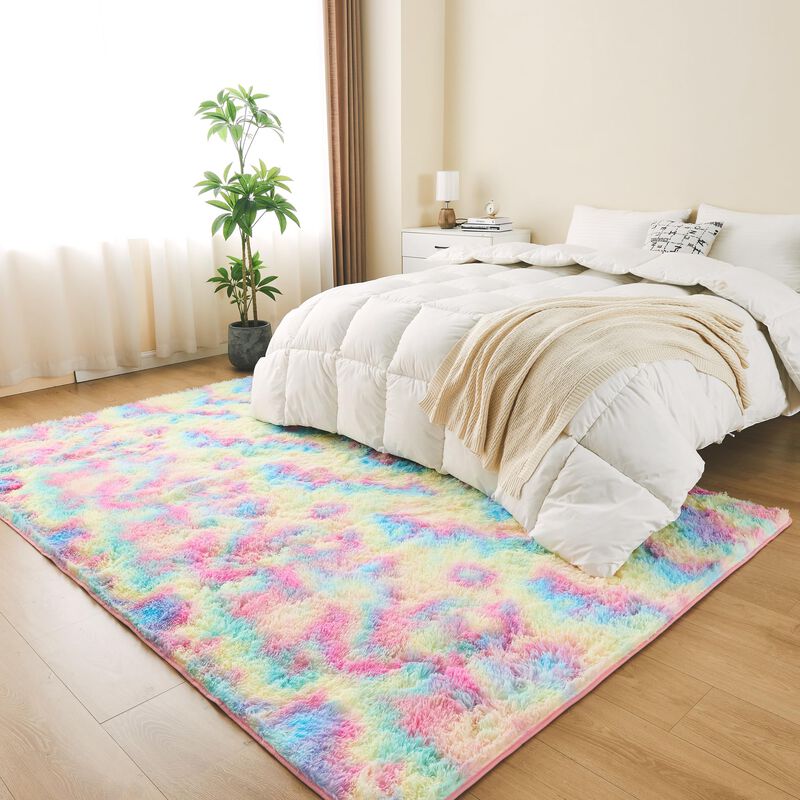 Alfombra Litanika 122 &times; 183 cm Tie‑dye Arco&iacute;ris... image number null