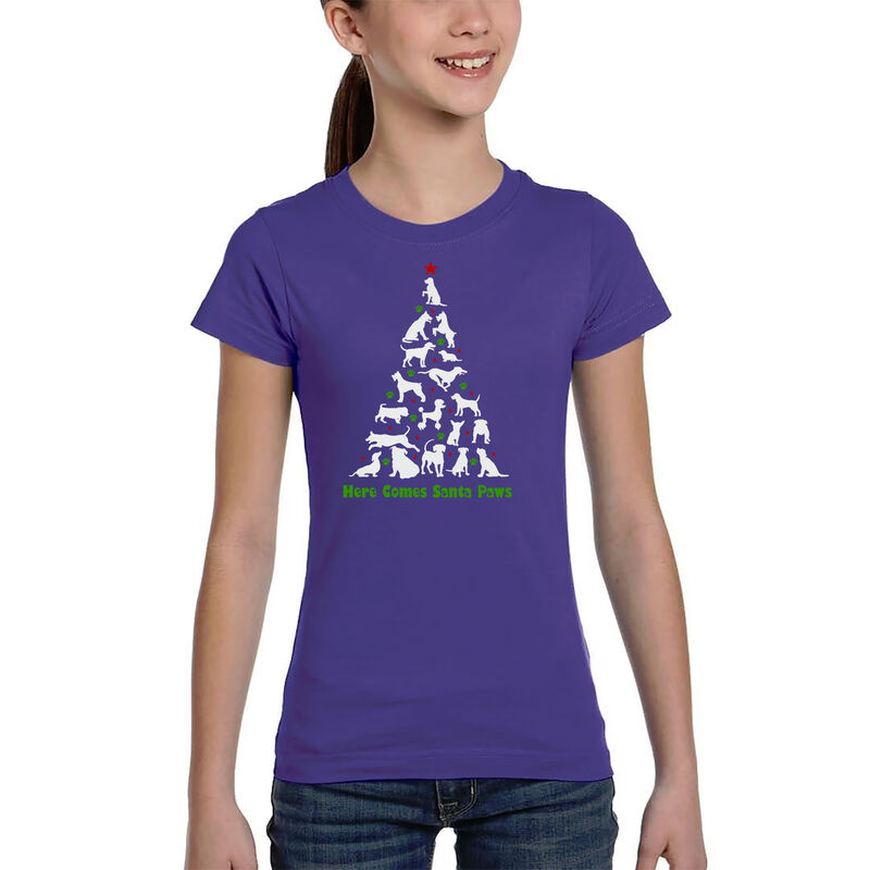 Camiseta Word Art Para Ni&ntilde;a - Aqu&iacute; Viene Santa ... image number null