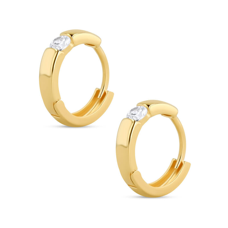 Arracadas De Oro Amarillo 14k Con Zirconias (10... image number null