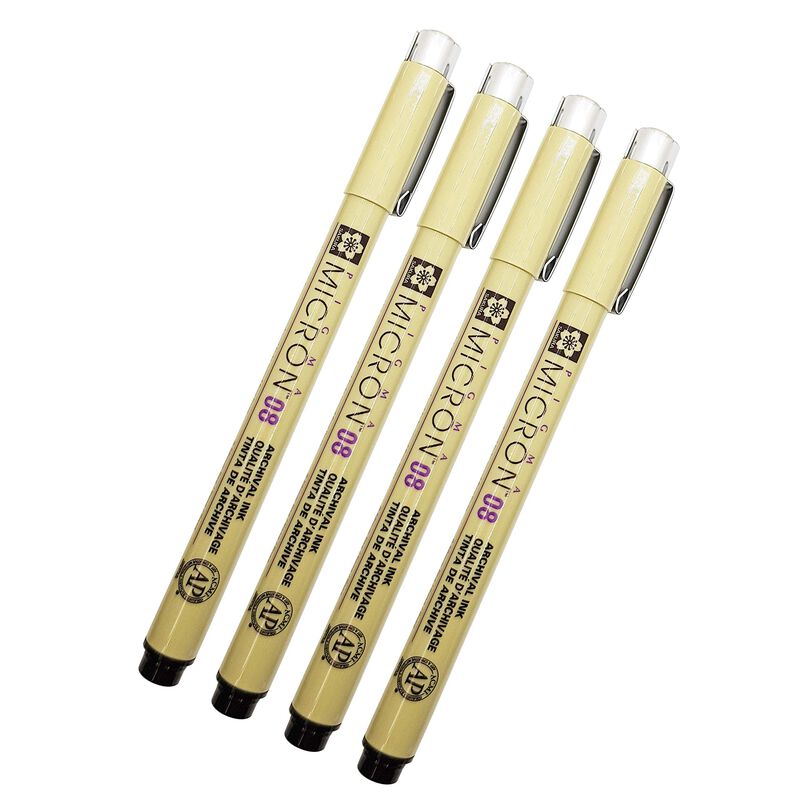 Pluma De Dibujo Sakura 0,5 mm Negra &ndash; Pack De 4 image number null