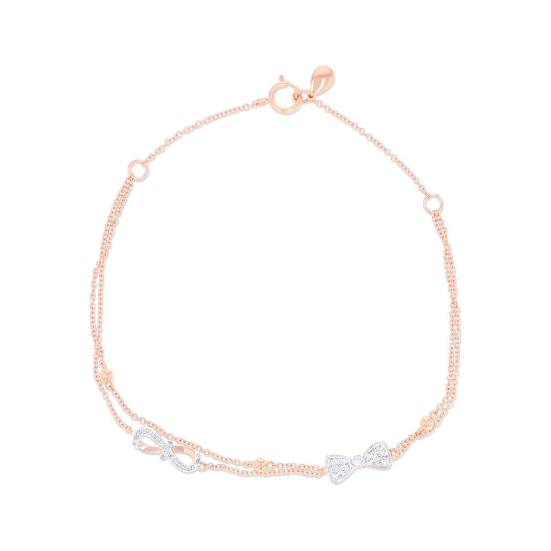 Pulsera Infinito Oro Rosa 14k Con Diamantes | B... image number null