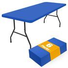 Juego de 6 Manteles Smiry 183x91 cm Azul Impermeable