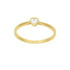 Anillo Con Forma De Corazon Oro Amarillo 14k Con Zirconias - Kr0689y Talla 6