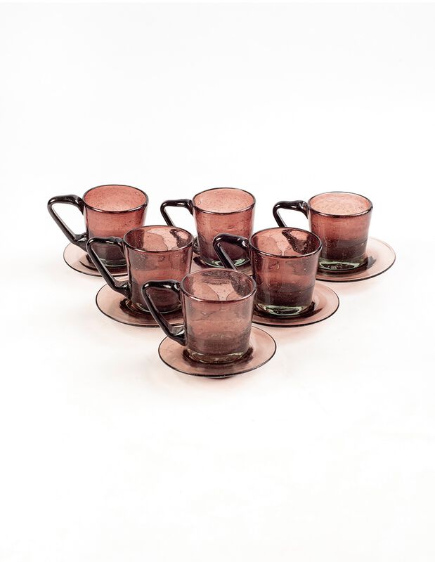 Tazas c/ Platos Set de 6 Tazas con Plato de Vid... image number null