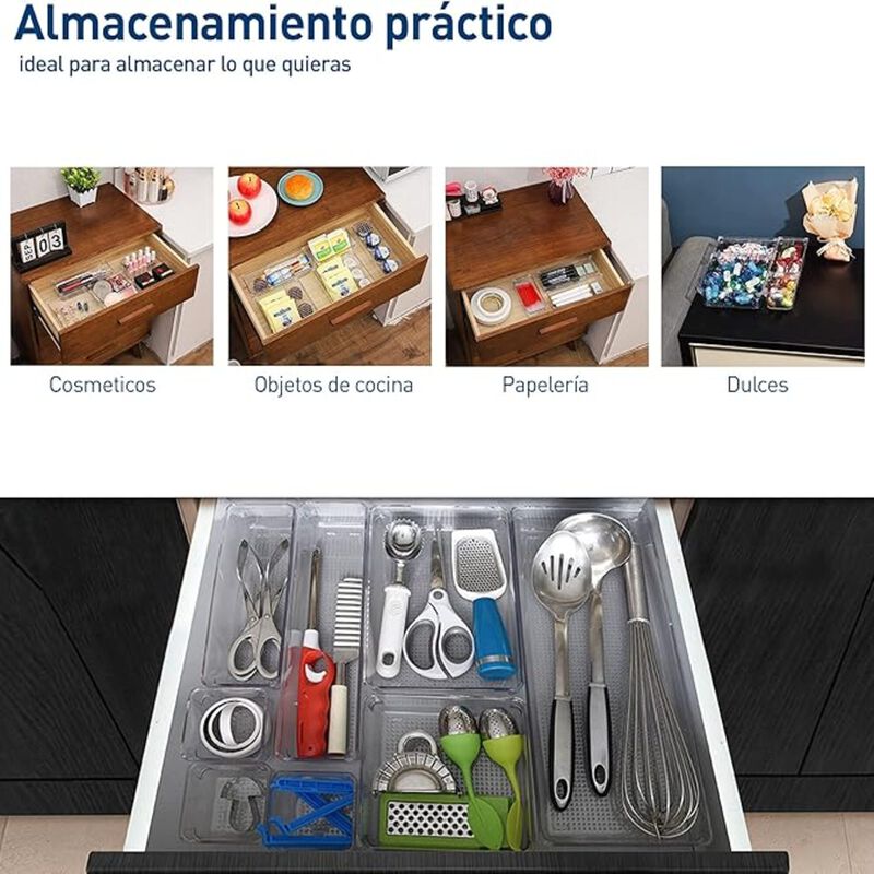 Organizador de Cajones 25 Piezas de Plastico Bl... image number null