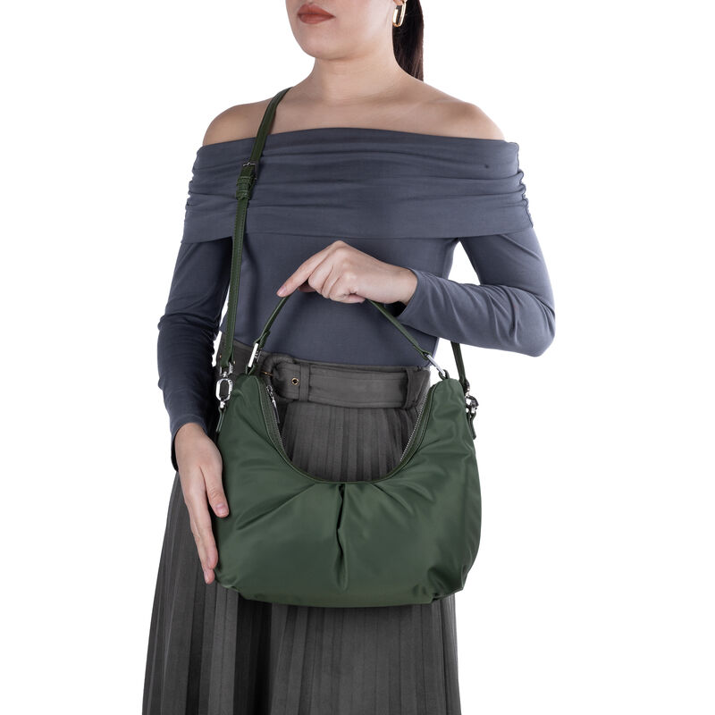 Bolsa Hobo Chica Con Herraje Color Olivo image number null