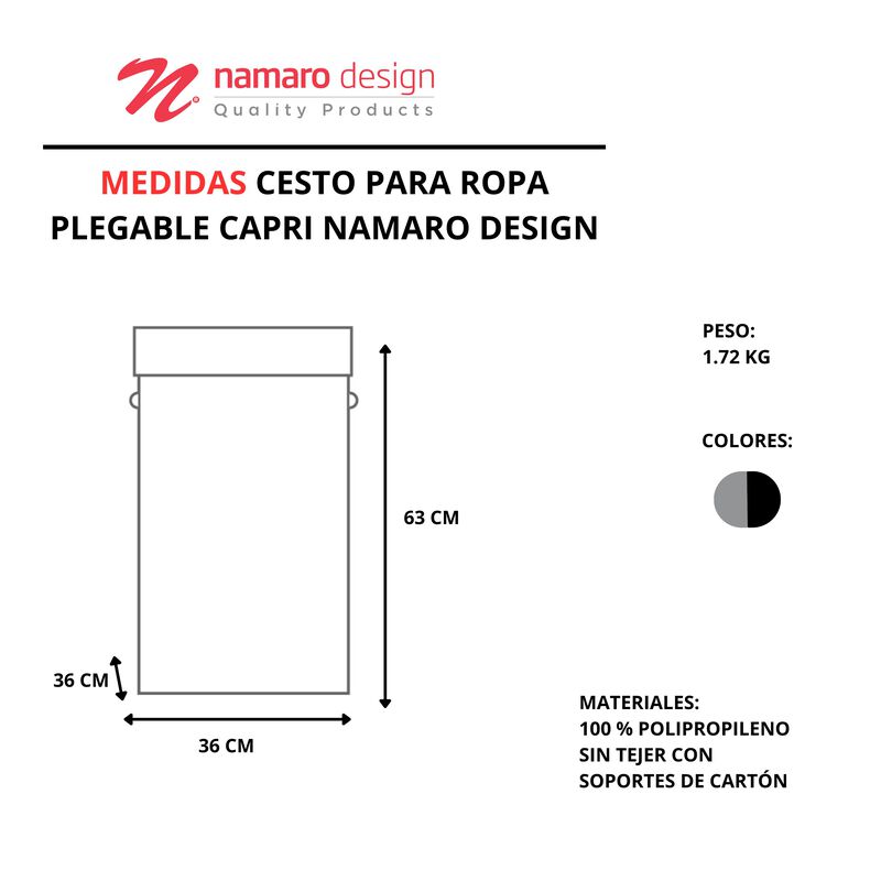 Cesto Para Ropa Plegable Capri Namaro Design image number null