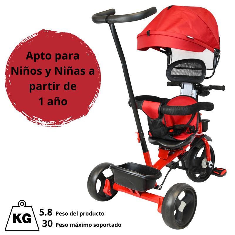 Triciclo Evolutivo para Niños Asiento Giratorio... image number null