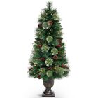 &Aacute;rbol De Navidad Decoway Artificial Preiluminado De 4 Pies Con Base Dorada