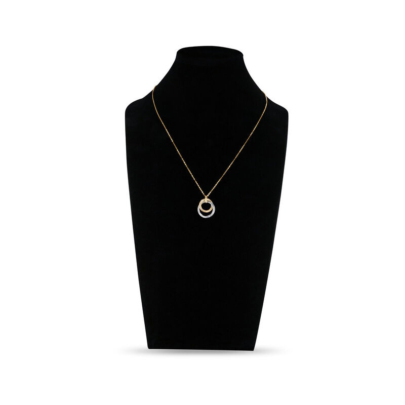 Dije Bicolor Oro 10k Con Zirconias + Cadena (sk... image number null