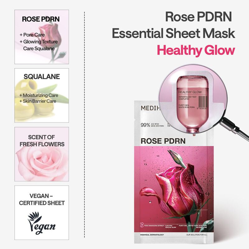 Mascarilla Facial Mediheal Pdrn Rose 10 Piezas image number null