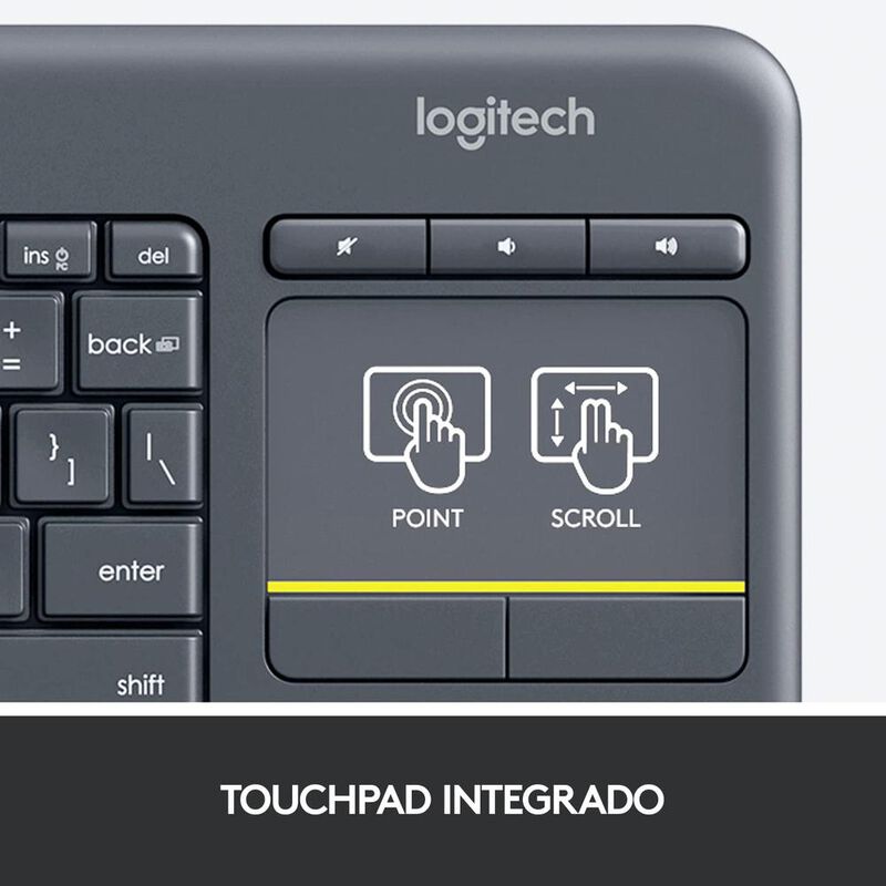Teclado Logitech Touch K400 Plus Inal&aacute;mbrico Us... image number null