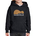 Sudadera Con Capucha Word Art Para Ni&ntilde;a - Guitarra de Nashville - Negro