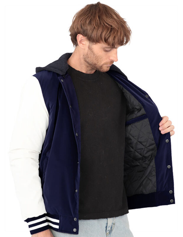 Chamarra Casual Deportiva Capucha Caballero Azu... image number null