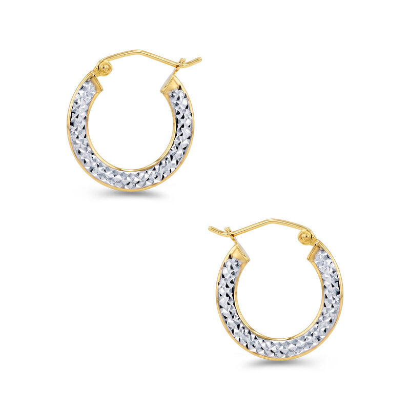 Arracadas De Oro Amarillo Y Blanco 14k (18 Mm A... image number null