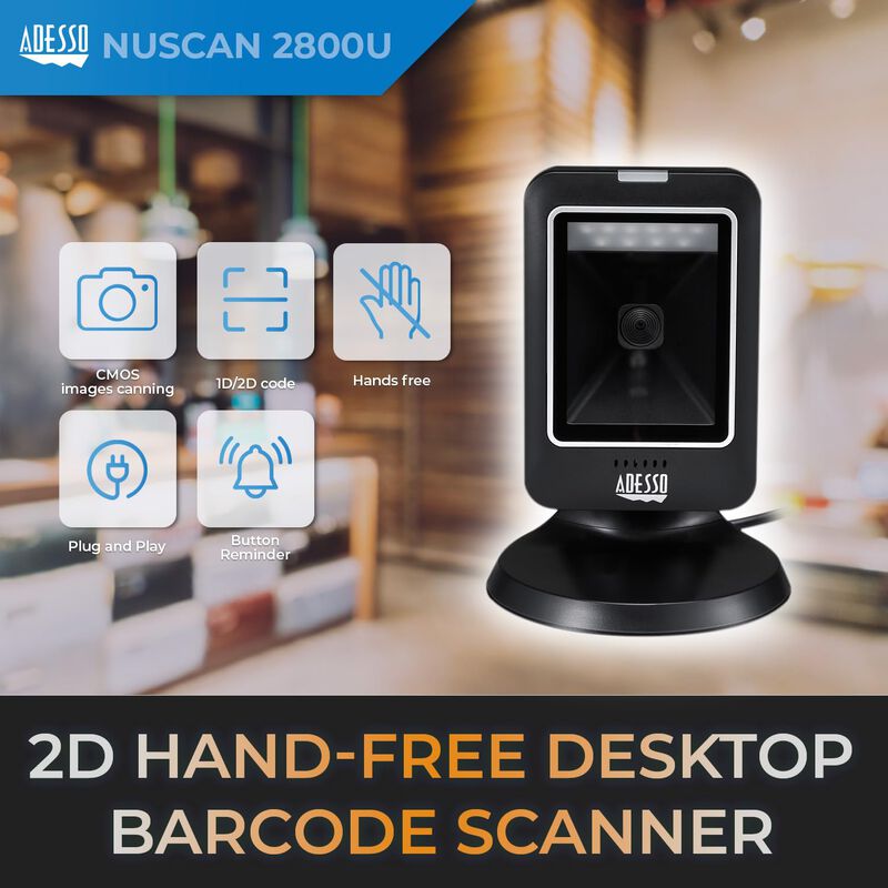 Esc&aacute;ner De C&oacute;digos De Barras Adesso 2800u Usb 2... image number null