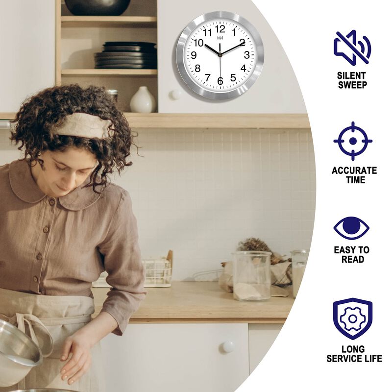 Reloj De Pared Hito Silent Con Tapa De Cristal ... image number null