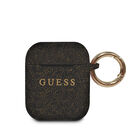 Funda Case Guess Cubierta Anillo Silicon Logo Airpod Negro