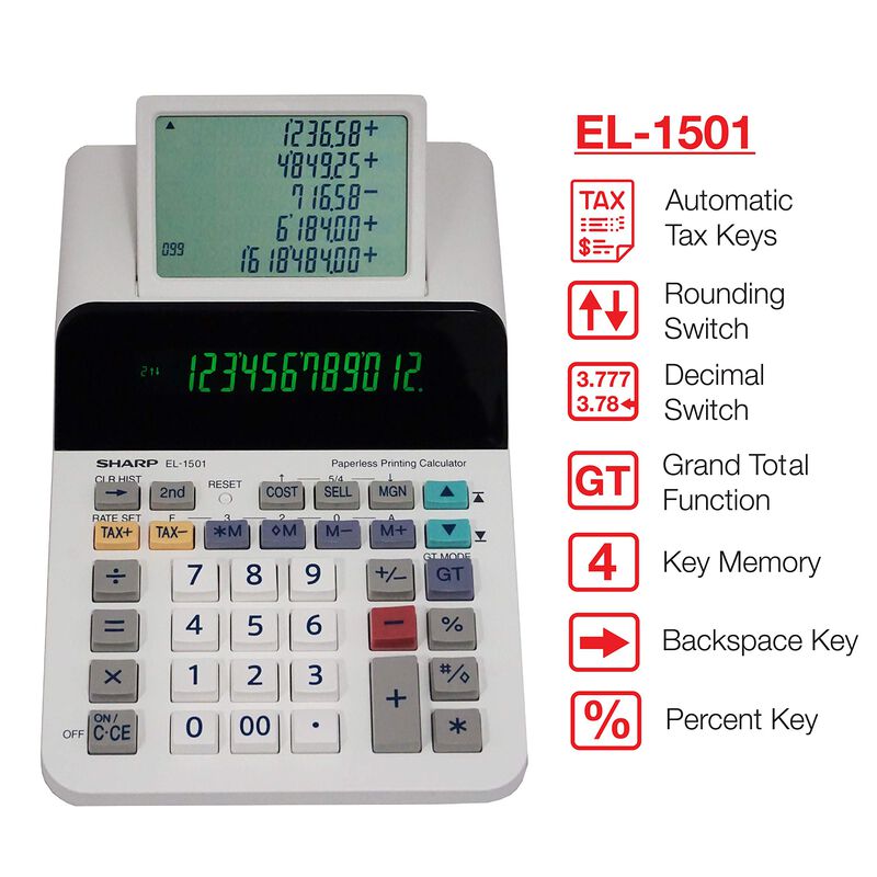 Calculadora De Impresi&oacute;n Sharp El-1501 Compact ... image number null