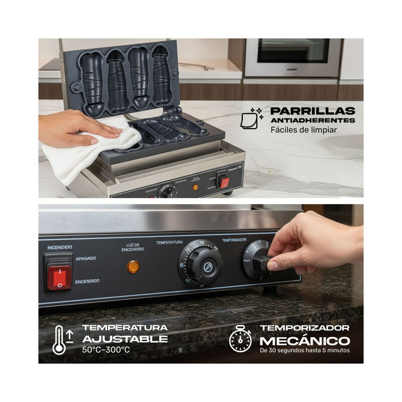 Wafflera Antiadherente Electrica Moldes Figuras... image number null