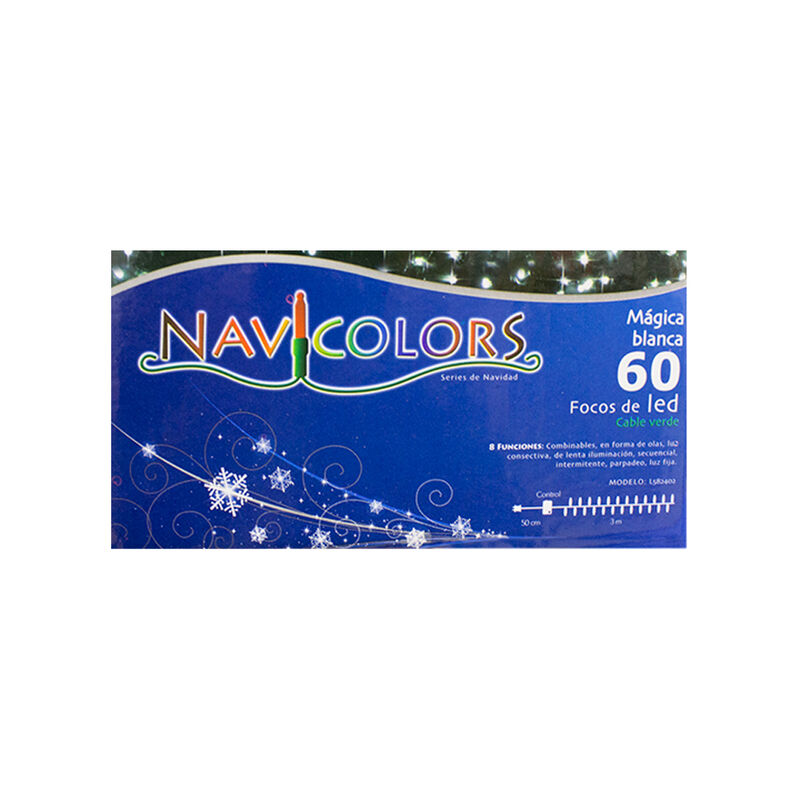 Serie Luces LED Blanca 60 Led, Luz Blanca Cable... image number null