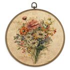 L&aacute;mina Mural Enmarcada Maqika Con Estampado Floral Vintage De 25 X 25 Cm