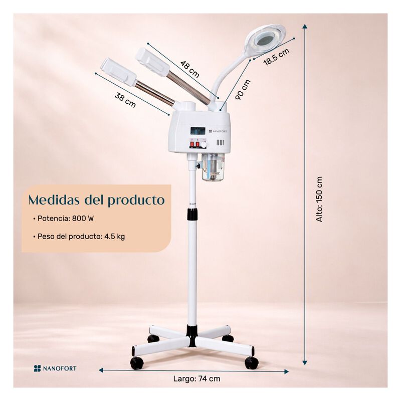 Vaporizador Facial Profesional Lampara Lupa Fr&iacute;... image number null