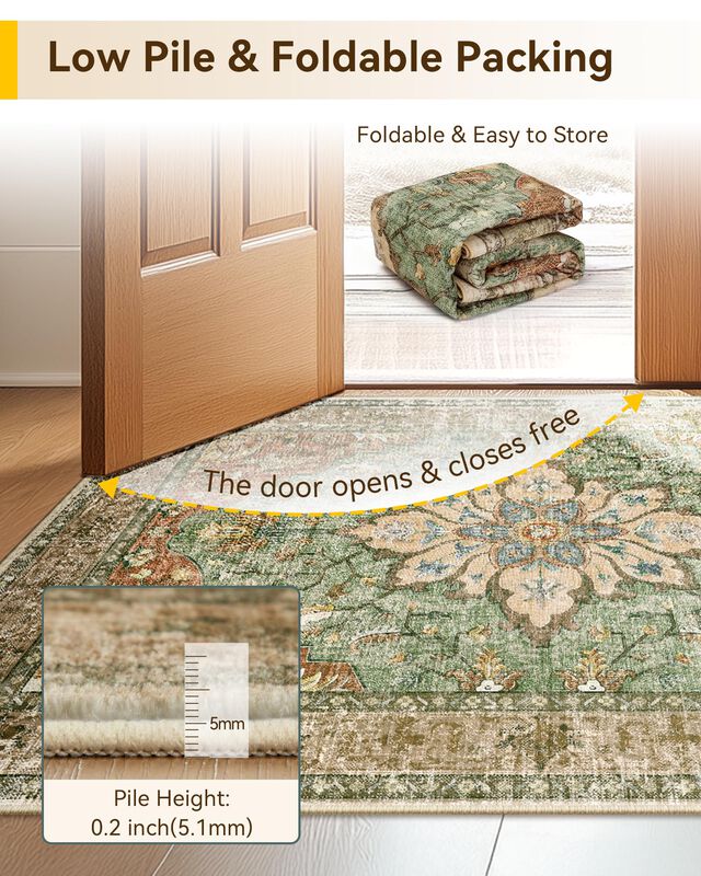 Alfombra De &Aacute;rea Releany 122 cm Ladrillo/marr&oacute;n... image number null