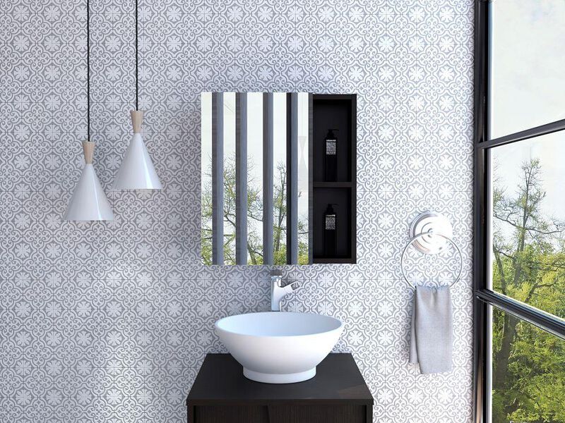 Gabinete De Ba&ntilde;o Labell Wengue Virtual Muebles image number null